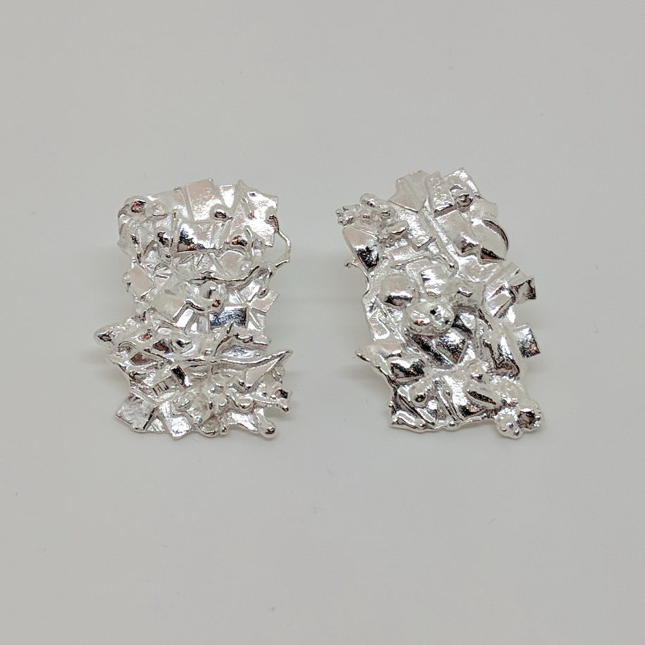 Silver Stud Earrings by Barbara Adams at The Avenue Gallery, a contemporary fine art gallery in Victoria, BC, Canada.
