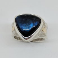Blue Triangle Labradorite Ring by Andrea Russell at The Avenue Gallery, a contemporary fine art gallery in Victoria, BC, Canada.