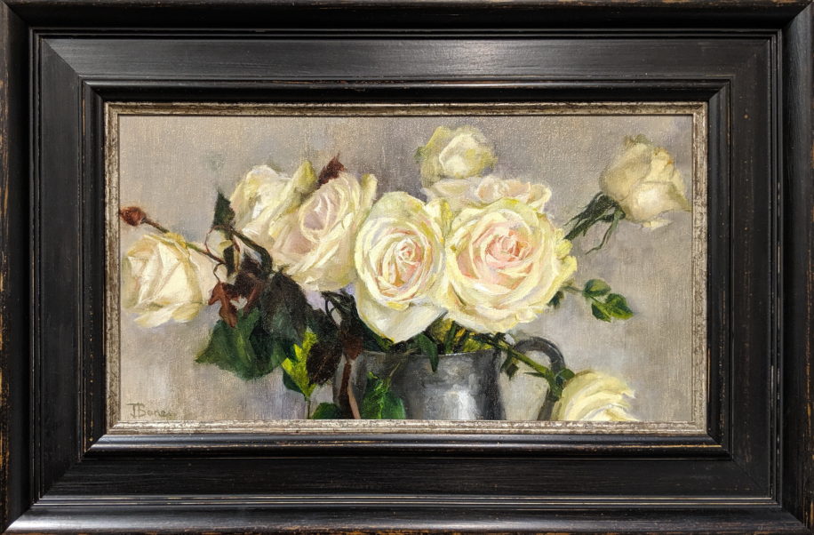 Roses in Pewter Pitcher by Tanya Bone at The Avenue Gallery, a contemporary fine art gallery in Victoria, BC, Canada.