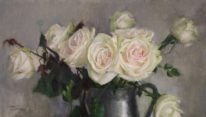 Roses in Pewter Pitcher by Tanya Bone at The Avenue Gallery, a contemporary fine art gallery in Victoria, BC, Canada.