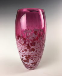 Lily Vase (Cranberry) by Lisa Samphire at The Avenue Gallery, a contemporary fine art gallery in Victoria, BC, Canada.