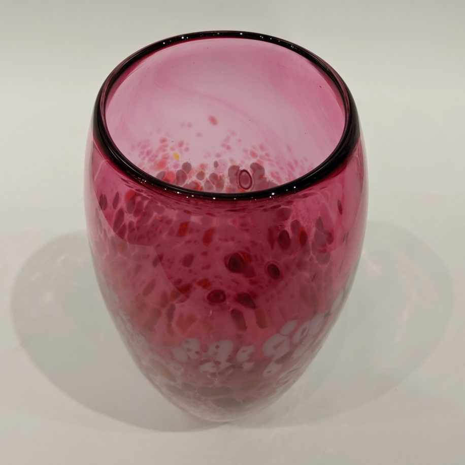 Lily Vase (Cranberry) by Lisa Samphire at The Avenue Gallery, a contemporary art gallery in Victoria BC., Canada