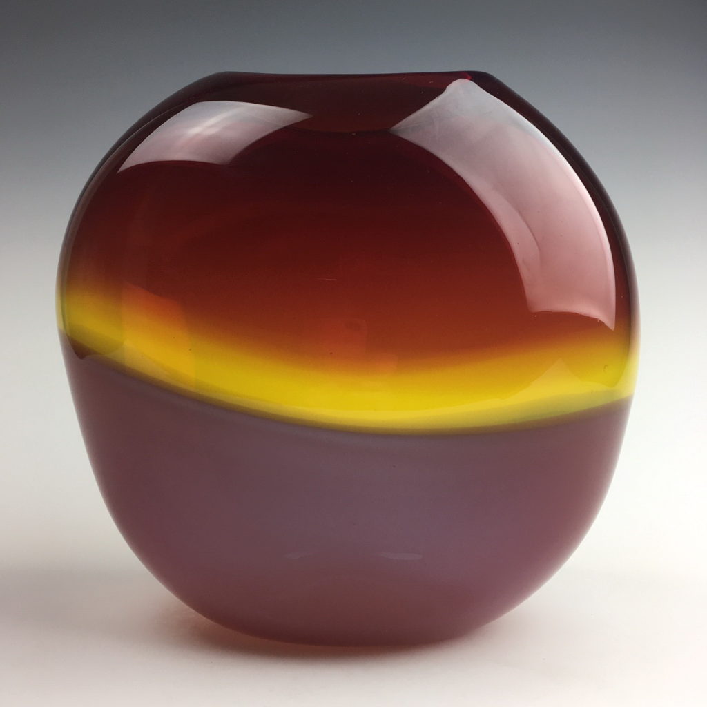 Abstract Landscape Vase (Red/Russet Red) by Lisa Samphire at The Avenue Gallery, a contemporary fine art gallery in Victoria, BC, Canada