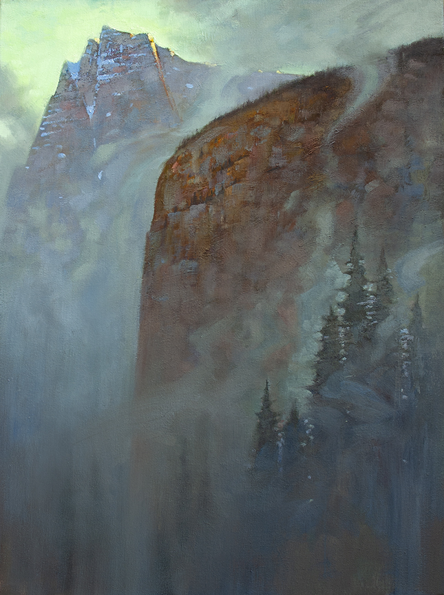 Morning Mist Rockies by Brent Lynch at The Avenue Gallery, a contemporary fine art gallery in Victoria, BC, Canada.