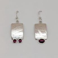 Silver and Garnet Earrings by Brenda Roy at The Avenue Gallery, a contemporary fine art gallery in Victoria, BC, Canada