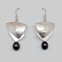 Black Freshwater Pearl Earrings by Brenda Roy at The Avenue Gallery, a contemporary fine art gallery in Victoria, BC, Canada