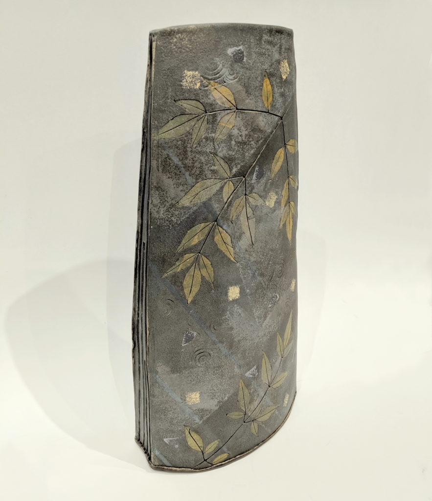 Grey Green Heavenly Bamboo Vase by Sandra Dolph at The Avenue Gallery, a contemporary art gallery in Victoria, BC., Canada