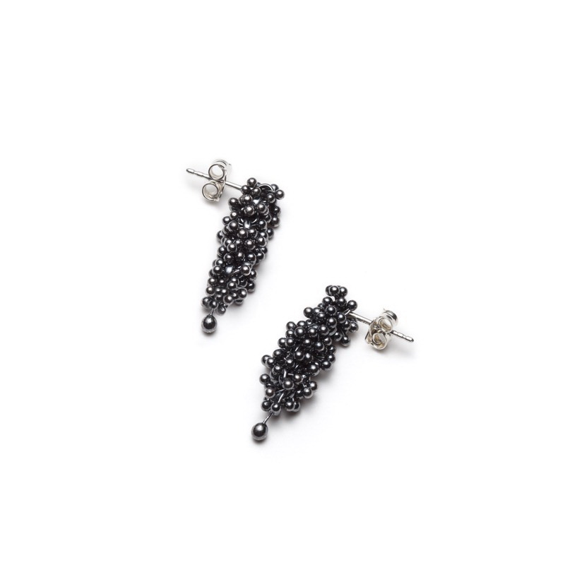 Oxidized ShikShok Pendant Earrings by MichaudMichaud Design at The Avenue Gallery, a contemporary fine art gallery in Victoria, BC, Canada.