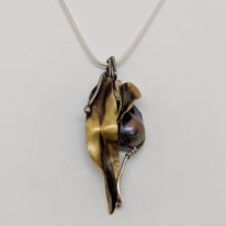 Bronze with Patina & Baroque Pearl Pendant by Darlene Letendre at The Avenue Gallery, a contemporary fine art gallery in Victoria, BC, Canada.