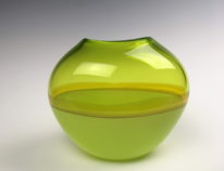 Landscape Vase (Lime) by Lisa Samphire at The Avenue Gallery, a contemporary fine art gallery in Victoria, BC, Canada.