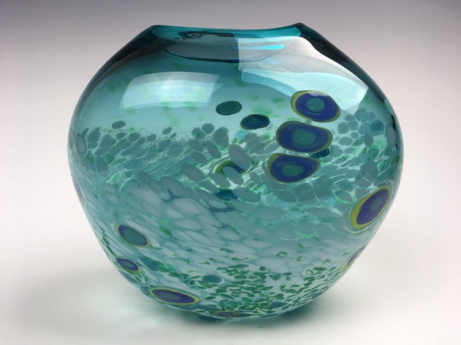 Tulip Vase (Teal/Green) by Lisa Samphire at The Avenue Gallery, a contemporary fine art gallery in Victoria, BC, Canada.