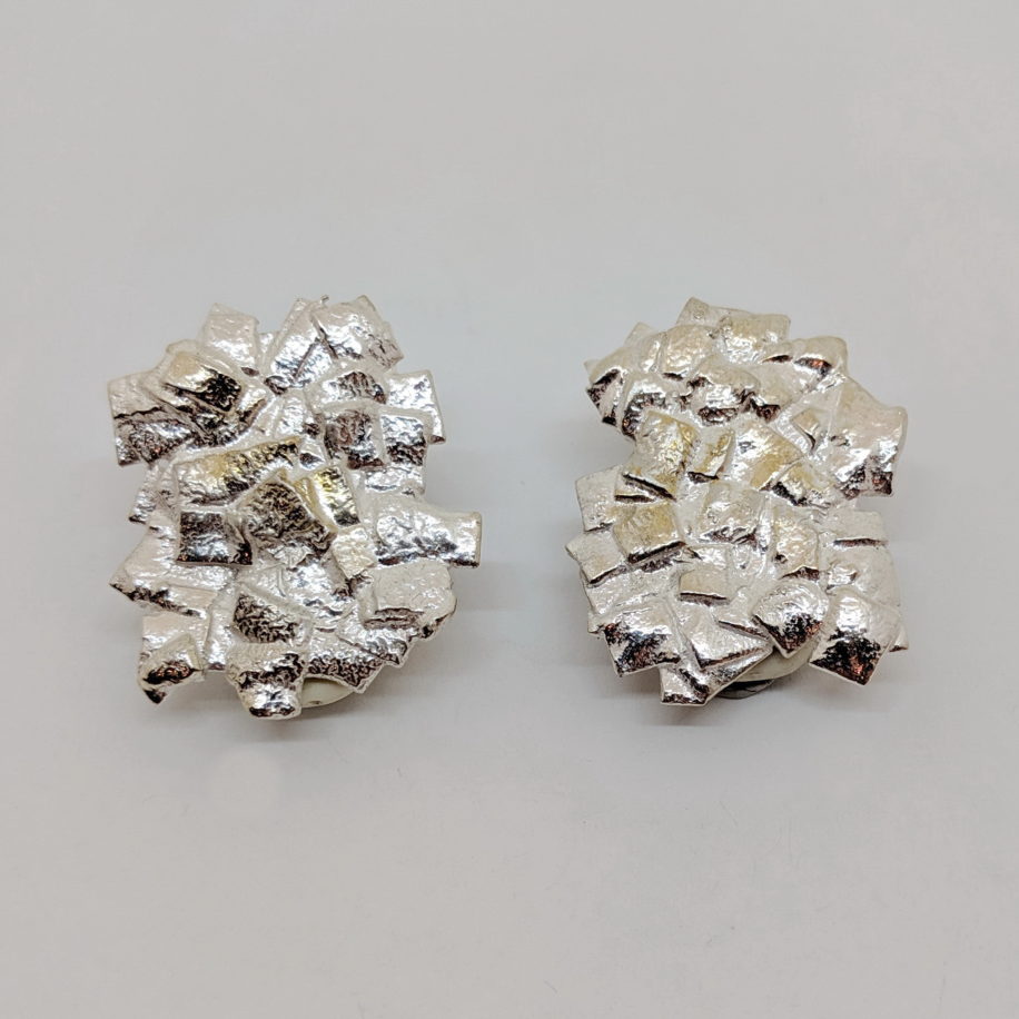 Silver Clip-On Earrings by Barbara Adams at The Avenue Gallery, a contemporary fine art gallery in Victoria, BC, Canada.