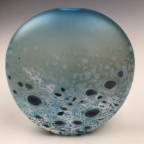 Frosted Smarty Vase (Smokey Turquoise) by Lisa Samphire at The Avenue Gallery, a contemporary fine art gallery in Victoria, BC, Canada.