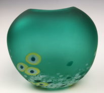 Frosted Tulip Vase (Green) by Lisa Samphire at The Avenue Gallery, a contemporary fine art gallery in Victoria, BC, Canada.