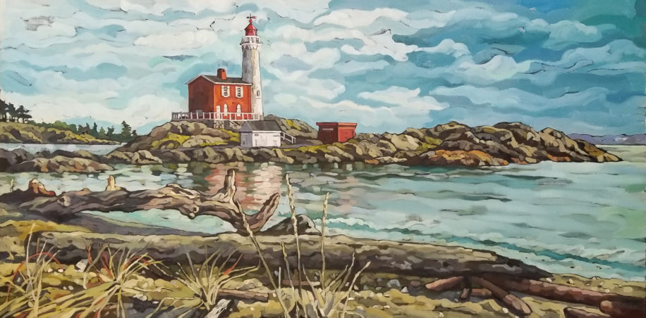 Summer Day, Fisgard Lighthouse by Mary-Jean Butler at The Avenue Gallery, a contemporary fine art gallery in Victoria, BC, Canada.