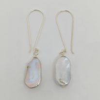 Baroque Freshwater Pearl & Sterling Silver Earrings by Val Nunns at The Avenue Gallery, a contemporary fine art gallery in Victoria, BC, Canada.