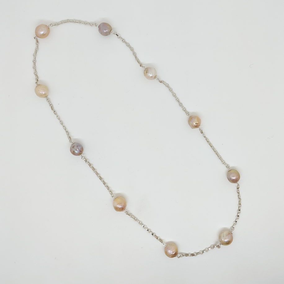 Freshwater Champagne Pearl Necklace by Val Nunns at The Avenue Gallery, a contemporary art gallery in Victoria, BC., Canada