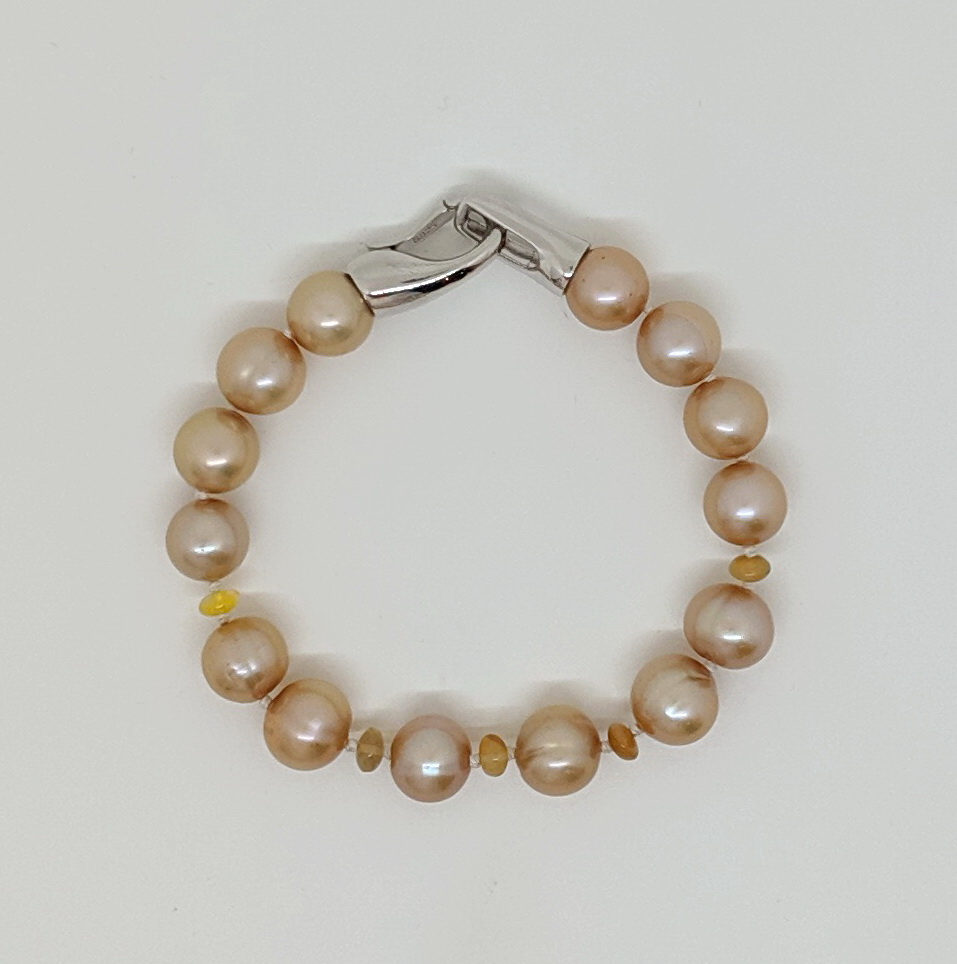 Pearl and Opal Bracelet by Val Nunns at The Avenue Gallery, a contemporary art gallery in Victoria, BC., Canada
