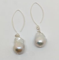 Baroque White Pearl Earrings by Val Nunns at The Avenue Gallery, a contemporary art gallery in Victoria BC., Canada