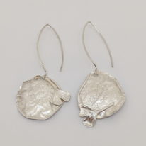 Large Reticulated Circle Earrings with Ginkgo Leaves by Andrea Russell at The Avenue Gallery, a contemporary fine art gallery in Victoria, BC, Canada.