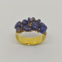 22kt. Gold Ring with Tanzanite & 18kt. Gold Wire Crochet by Veronica Stewart at The Avenue Gallery, a contemporary fine art gallery in Victoria, BC, Canada.