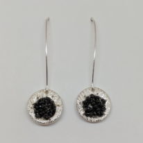Fine Silver Earrings with Onyx by Veronica Stewart at The Avenue Gallery, a contemporary fine art gallery in Victoria, BC, Canada.