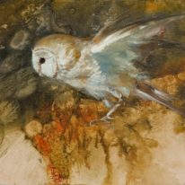 Barn Owl by Jennifer Heine at The Avenue Gallery, a contemporary fine art gallery in Victoria, BC, Canada.