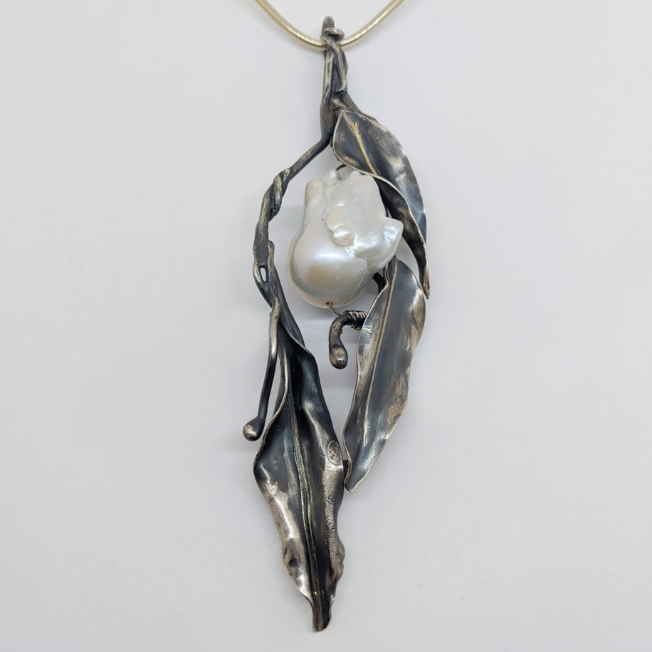 Argentium Silver & Baroque Pearl Pendant by Darlene Letendre at The Avenue Gallery, a contemporary fine art gallery in Victoria, BC, Canada.