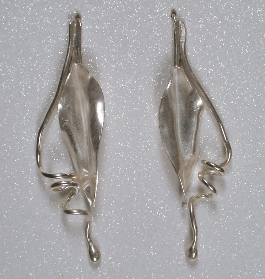 Vine & Leaf Earrings by Darlene Letendre at The Avenue Gallery, a contemporary fine art gallery in Victoria, BC, Canada.