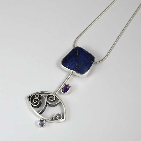 Lapis, Amethyst & Iolite Pendant by Brenda Roy at The Avenue Gallery, a contemporary fine art gallery in Victoria, BC, Canada.
