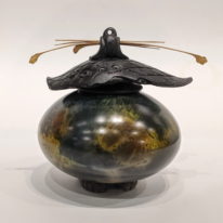 Small Oval Vase with Top by Geoff Searle at The Avenue Gallery, a contemporary fine art gallery in Victoria, BC, Canada.