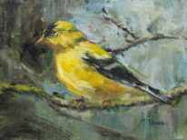 Goldfinch by Tanya Bone at The Avenue Gallery, a contemporary fine art gallery in Victoria, BC, Canada.