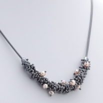 4 in. ShikShok Necklace with Pearls by MichaudMichaud Design at The Avenue Gallery. a contemporary fine art gallery in Victoria, BC, Canada.