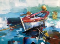 The Fishing Boat I by Yared Nigussu at The Avenue Gallery, a contemporary fine art gallery in Victoria, BC, Canada.