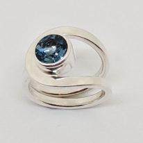 Blue Topaz Buttonhole Ring by A & R Jewellery at The Avenue Gallery, a contemporary fine art gallery in Victoria, BC, Canada.
