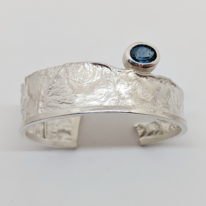 Silver & London Blue Topaz Cuff Bracelet by Andrea Russell at The Avenue Gallery, a contemporary fine art gallery in Victoria, BC, Canada.