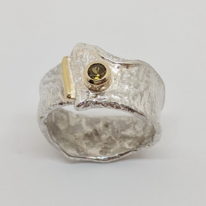 Silver Gold, & Lemon Citrine Ring by Andrea Russell at The Avenue Gallery, a contemporary fine art gallery in Victoria, BC, Canada.