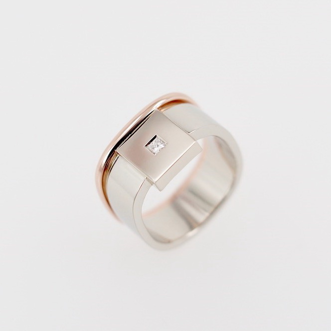 Gold Ring with Princess Cut Diamond by Bayot Heer at The Avenue Gallery, a contemporary fine art gallery in Victoria, BC, Canada.