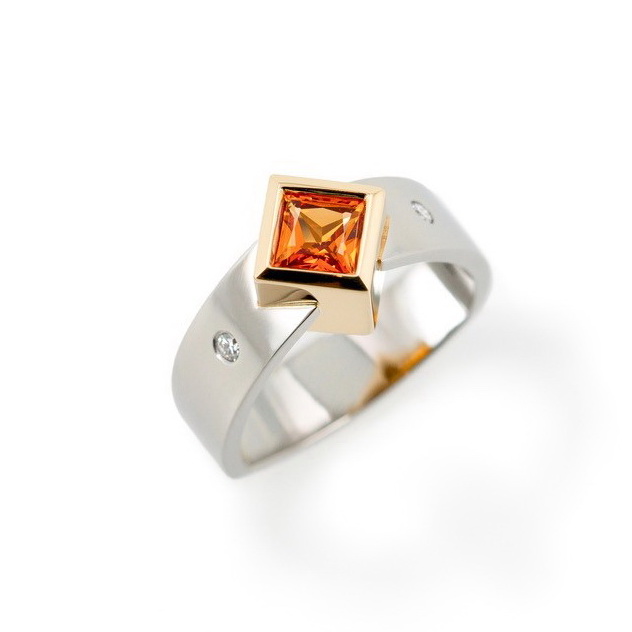 Gold Ring with Yellow Sapphire & Diamonds by Bayot Heer at The Avenue Gallery, a contemporary fine art gallery in Victoria, BC, Canada.