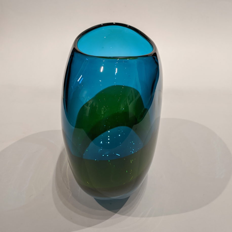 Abstract Landscape Vase (Teal) by Lisa Samphire at The Avenue Gallery, a contemporary fine art gallery in Victoria, BC, Canada.