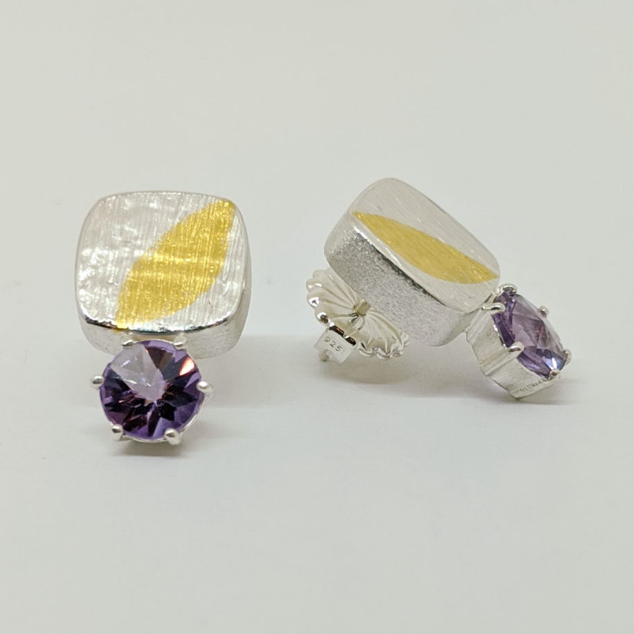 Amethyst Earrings by Andrea Roberts at The Avenue Gallery, a contemporary fine art gallery in Victoria, BC, Canada.