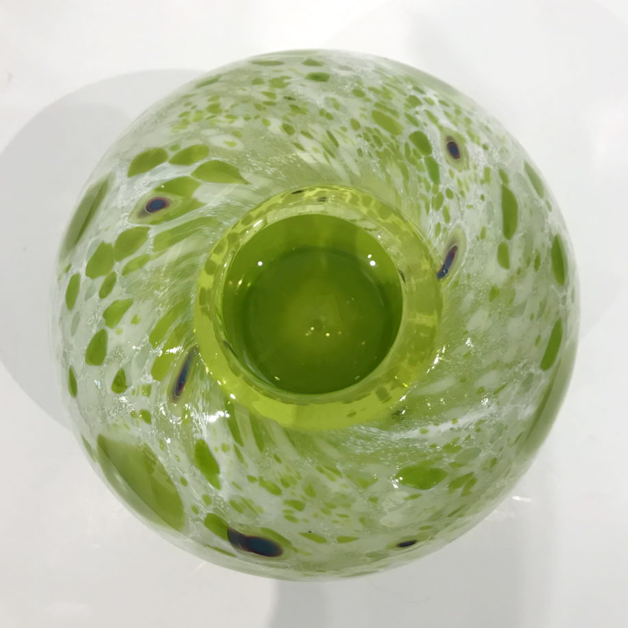 Round Murrini Vase (Lime) by Lisa Samphire at The Avenue Gallery, a contemporary fine art gallery in Victoria, BC, Canada.