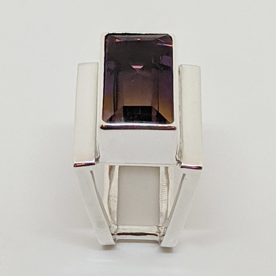 Double Square Ring with Ametrine by A & R Jewellery at The Avenue Gallery, a contemporary fine art gallery in Victoria, BC, Canada.