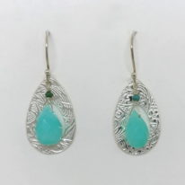 Teardrop Textured Earrings with Peruvian Opals (Large) by Veronica Stewart at The Avenue Gallery, a contemporary fine art gallery in Victoria, BC, Canada.