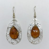 Teardrop Textured Earrings with Citrine (X-Large) by Veronica Stewart at The Avenue Gallery, a contemporary fine art gallery in Victoria, BC, Canada.