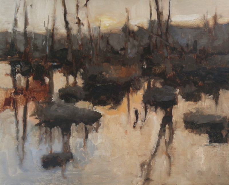 Sunset In The Great North by Maria Josenhans at The Avenue Gallery, a contemporary fine art gallery in Victoria, BC, Canada.