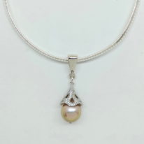 Edison Pearl & Zirconia Necklace by Val Nunns at The Avenue Gallery, a contemporary art gallery in Victoria BC, Canada