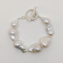 Baroque Pearl Bracelet with Heavy Sterling Silver Toggle Clasp by Val Nunns at The Avenue Gallery, a contemporary fine art gallery in Victoria, BC, Canada.