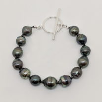 Tahitian Pearl Bracelet with Sterling Silver Toggle by Val Nunns at The Avenue Gallery, a contemporary fine art gallery in Victoria, BC, Canada.