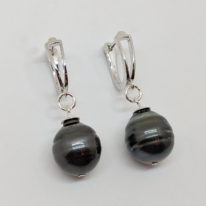 Tahitian Pearl Earrings with Sterling Silver by Val Nunns at The Avenue Gallery, a contemporary fine art gallery in Victoria, BC, Canada.